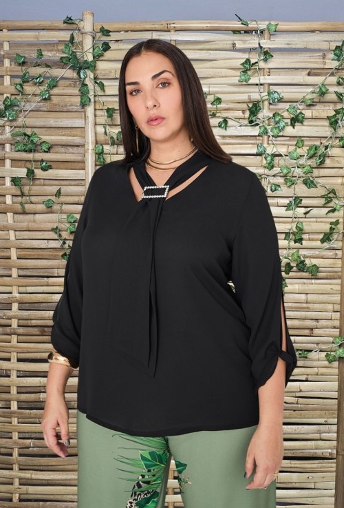 Blusa Corbata Hebilla