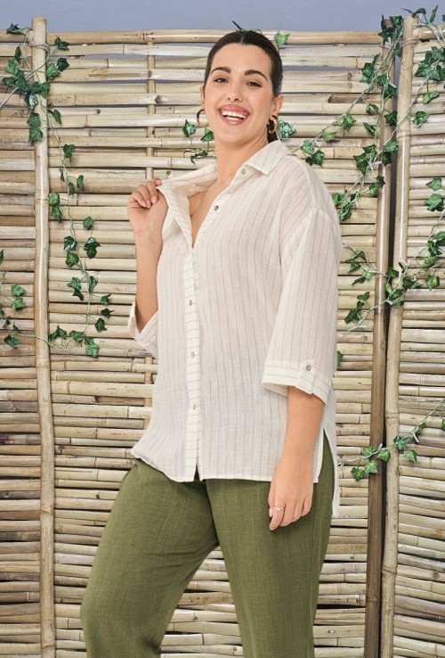 Camisa RayasManga Francesa