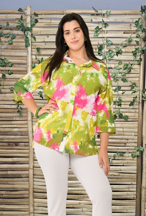 Camisa Estampada maga francesa