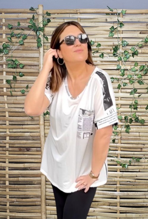 Camiseta Candela Bolsillo