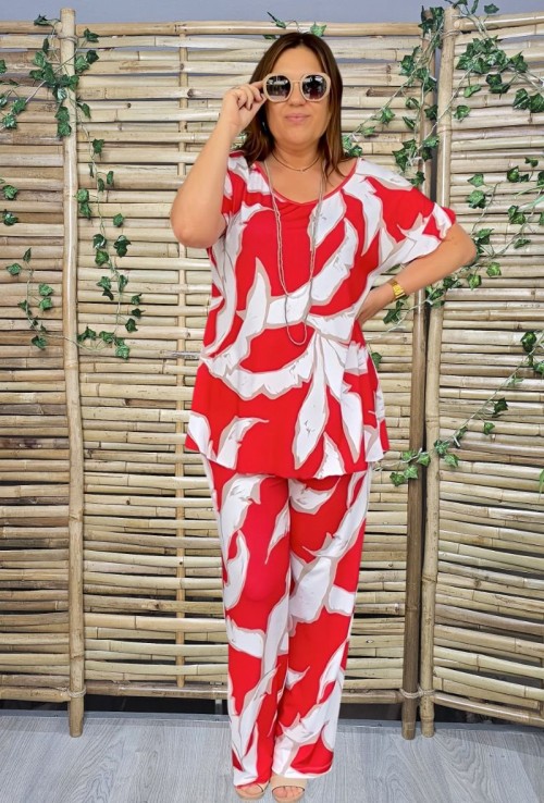 Conjunto 2 Piezas Palmera Roja
