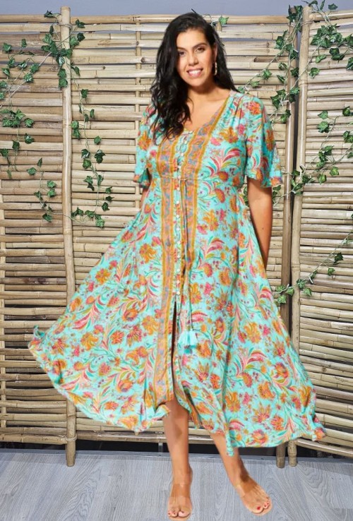 Vestido Diya Seda India