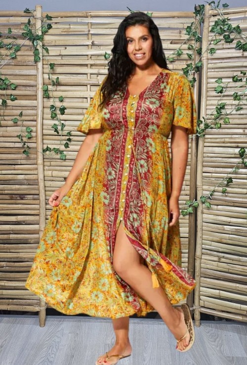 Vestido Diya Seda India 3