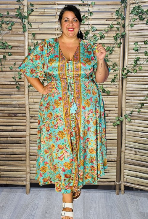 Vestido Diya Seda India 1