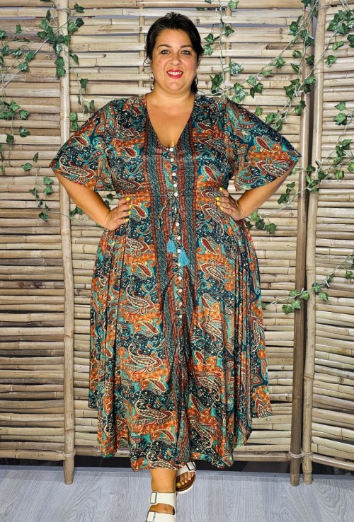 Vestido Diya Seda India 2
