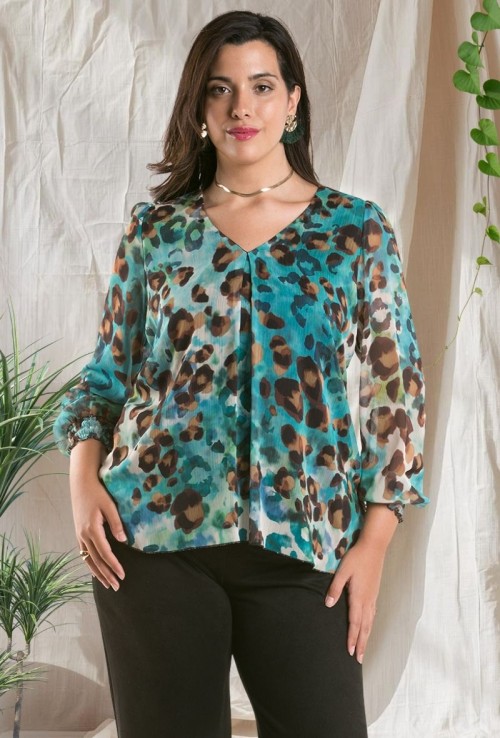 Blusa Capa Yoryu Con Pliegue