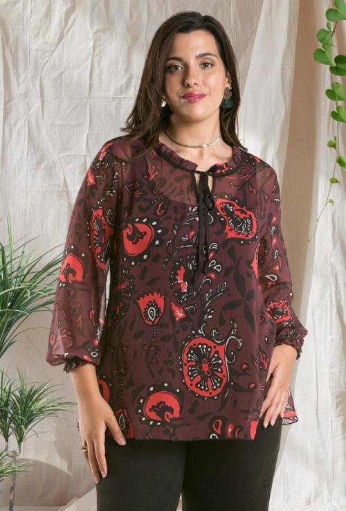 Blusa Yoryu Cuello Rizo Hippie