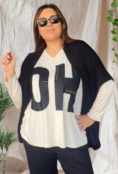 Chaqueta kimono globo