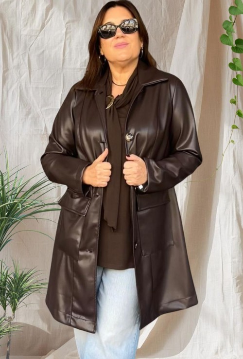 Chaqueta Polipiel Larga