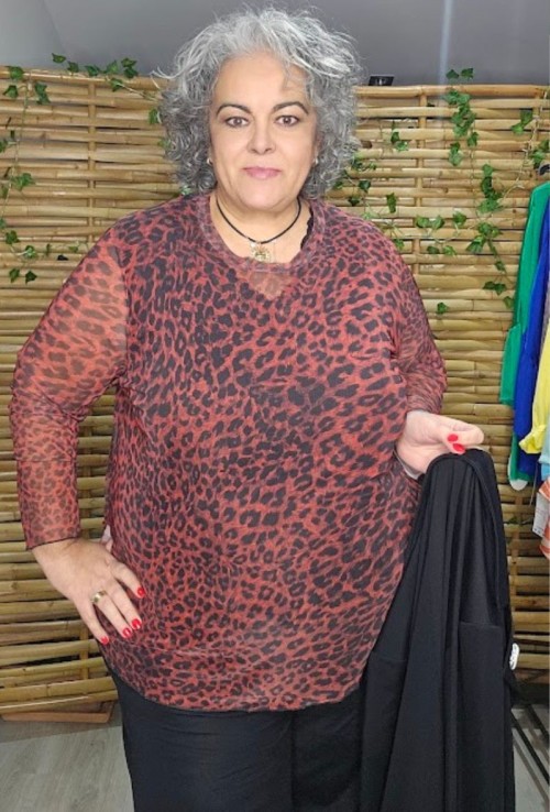 Camiseta básica tul Rubí