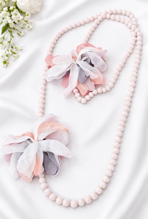 Colgante Flor doble  Rosa