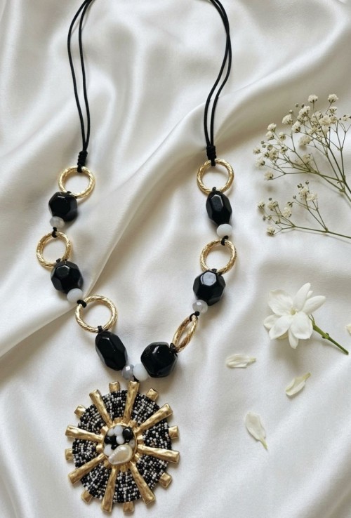 Colgante Piedras Negro