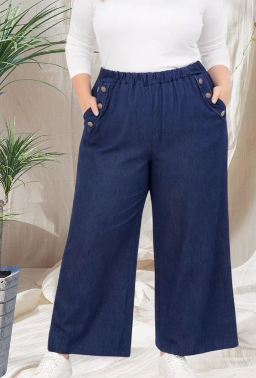 Pantalón ancho Jean Botones