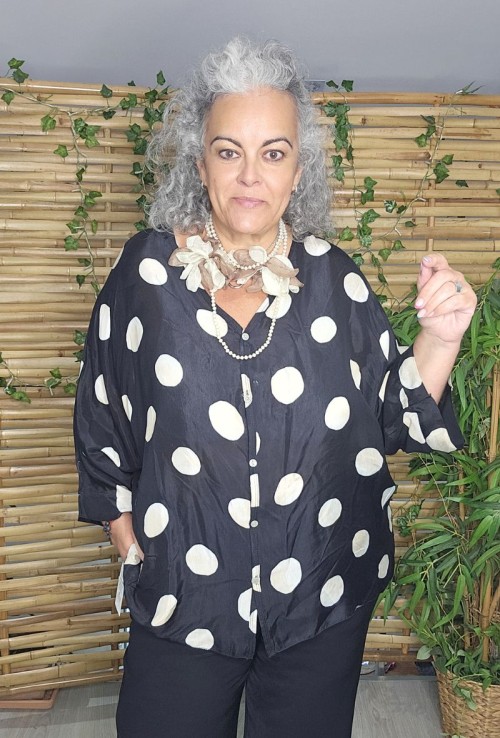 Blusa Altea Topos Seda