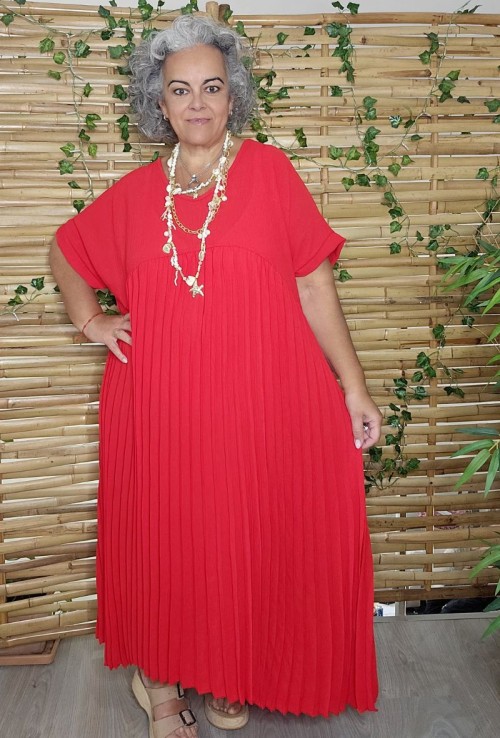 Vestido Largo Plisado