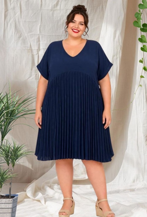 Vestido Corto Plisado