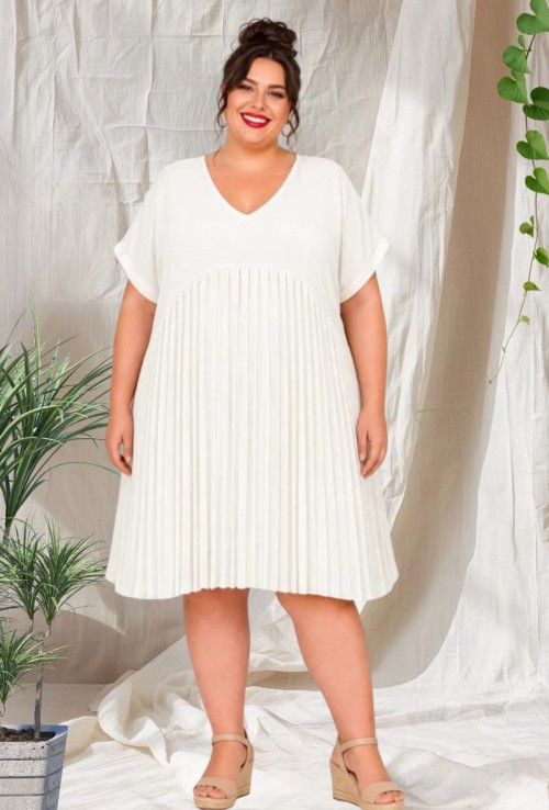 Vestido Corto Plisado