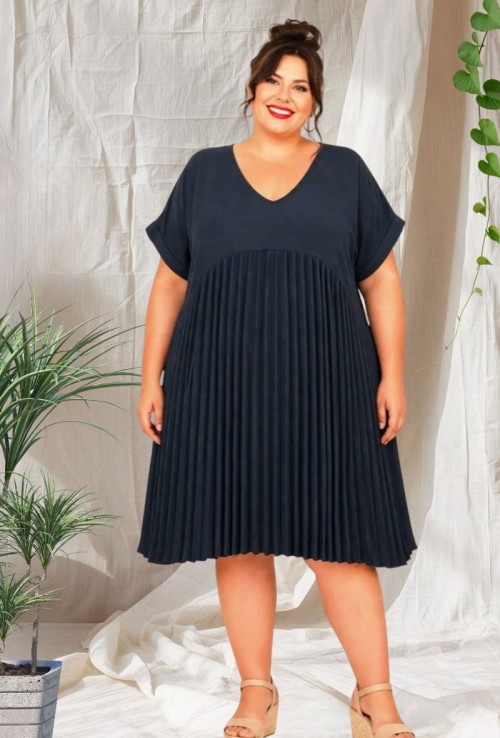 Vestido Corto Plisado