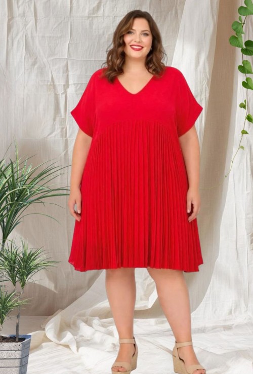 Vestido Corto Plisado