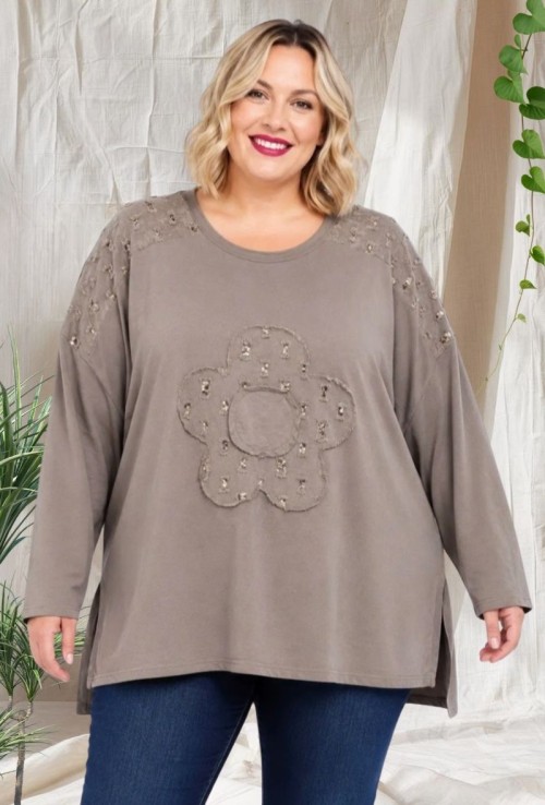 Camiseta Flor Algodón