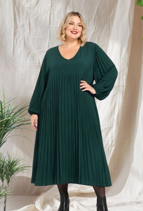 Vestido Largo Plisado M/L