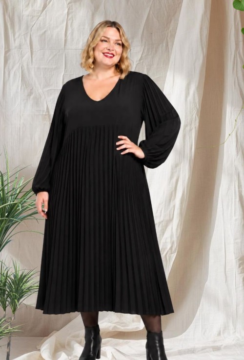Vestido Largo Plisado M/L