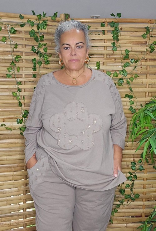 Camiseta Flor Algodón