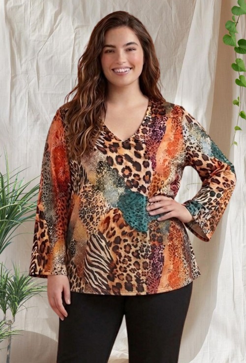 Blusa Saten Animal